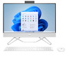 Front view of the elegant HP 24 All-in-One PC in Starry White displaying its slim modern profile.
